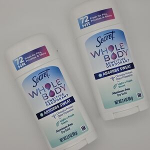 Secret Whole Body Sensitive Deodorant - White, Light Blue, Purple